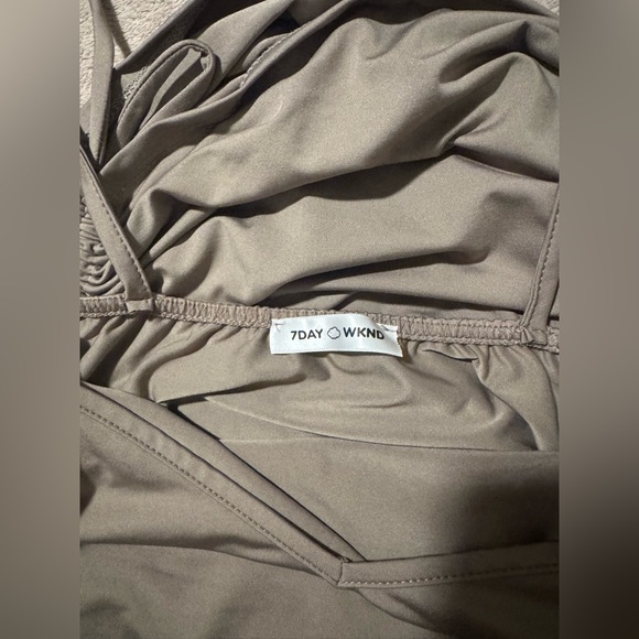 Gray Ruched Mini Dress - Picture 3 of 3